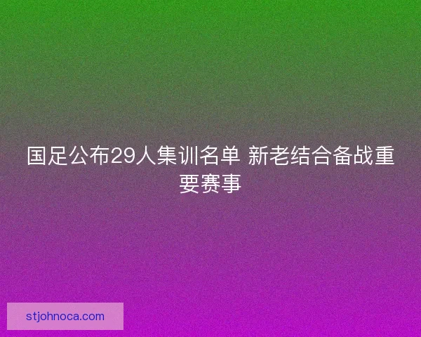 国足公布29人集训名单 新老结合备战重要赛事